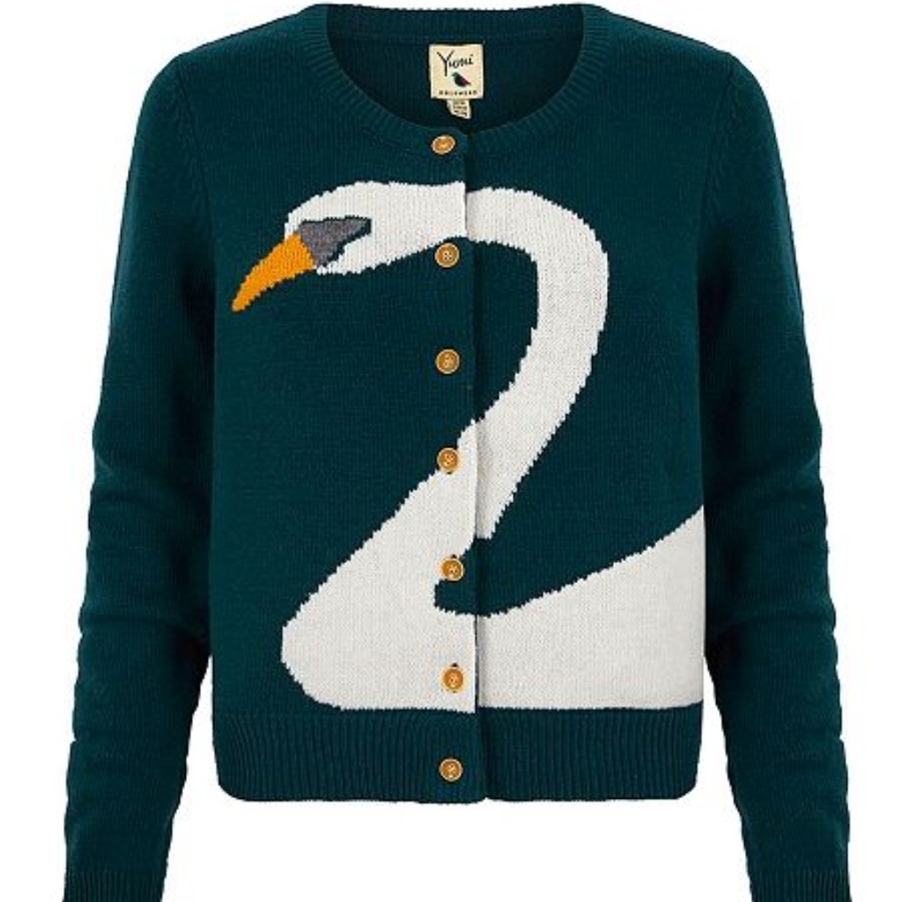 YUMI Swan Cardigan Anthropologie Modcloth XS